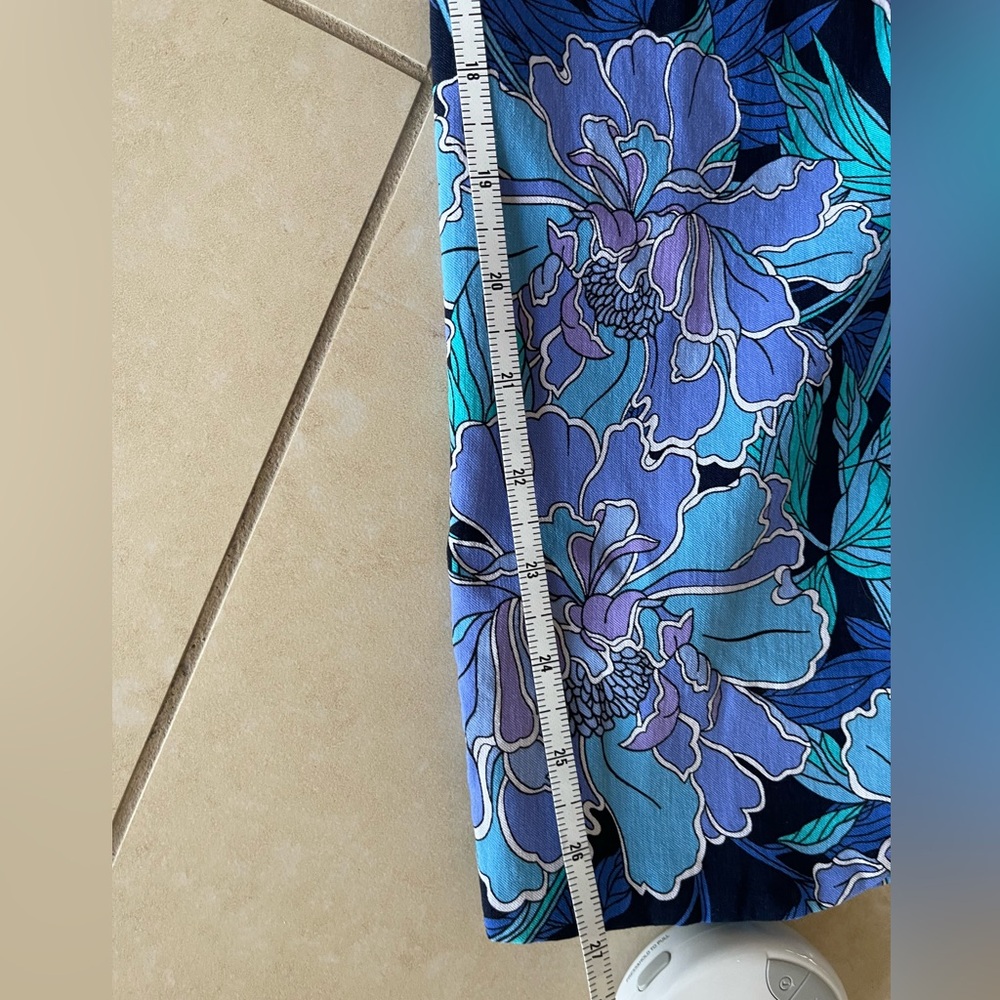 Swing Control size 14 Floral Ankle Pants in Blue & Teal 🌟$40 or 2 for $70🌟 - Picture 4 of 5